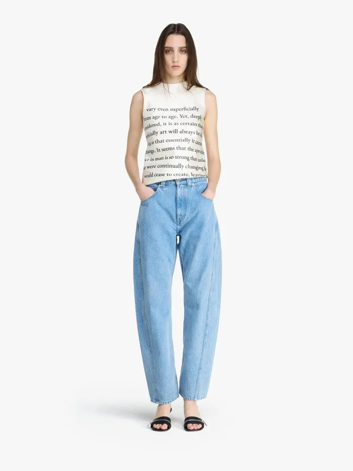 Women Trousers and Shorts JW Anderson TWISTED SLIM LEG DENIM JEANS Light Blue Women Trousers and Shorts JW Anderson TWISTED SLIM LEG DENIM JEANS Light Blue