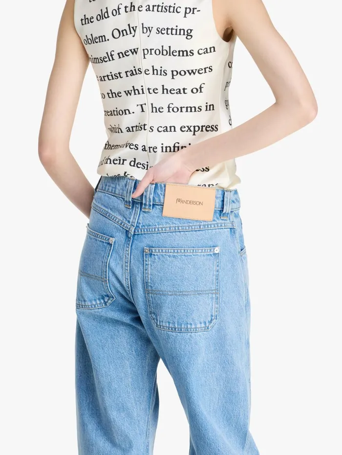 Women Trousers and Shorts JW Anderson TWISTED SLIM LEG DENIM JEANS Light Blue Women Trousers and Shorts JW Anderson TWISTED SLIM LEG DENIM JEANS Light Blue