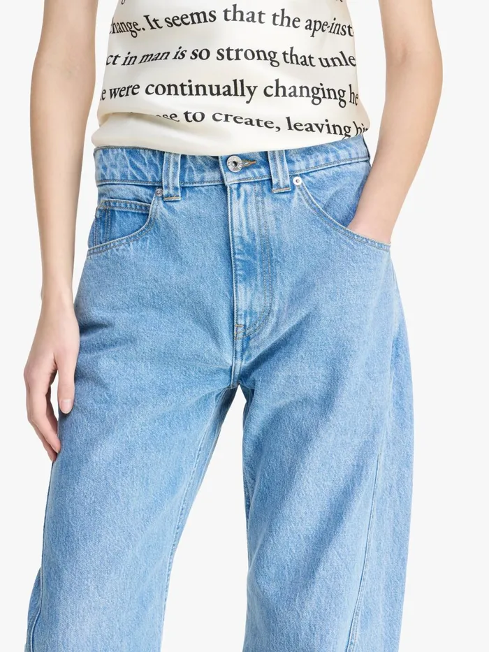 Women Trousers and Shorts JW Anderson TWISTED SLIM LEG DENIM JEANS Light Blue Women Trousers and Shorts JW Anderson TWISTED SLIM LEG DENIM JEANS Light Blue