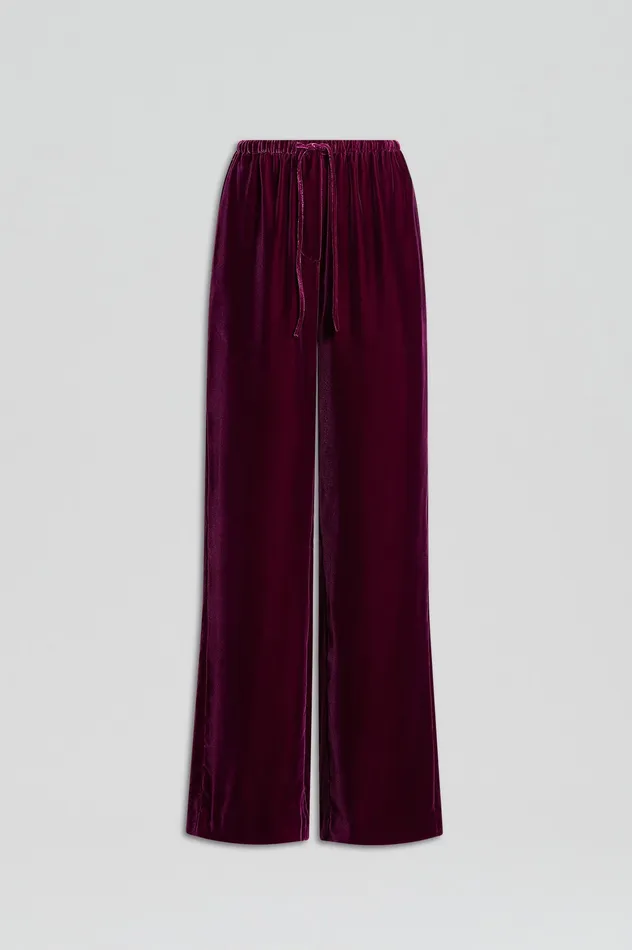 Women Trousers Scanlan Theodore VELVET TROUSER MULBERRY Women Trousers Scanlan Theodore VELVET TROUSER MULBERRY
