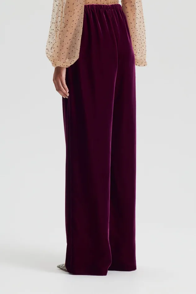 Women Trousers Scanlan Theodore VELVET TROUSER MULBERRY Women Trousers Scanlan Theodore VELVET TROUSER MULBERRY