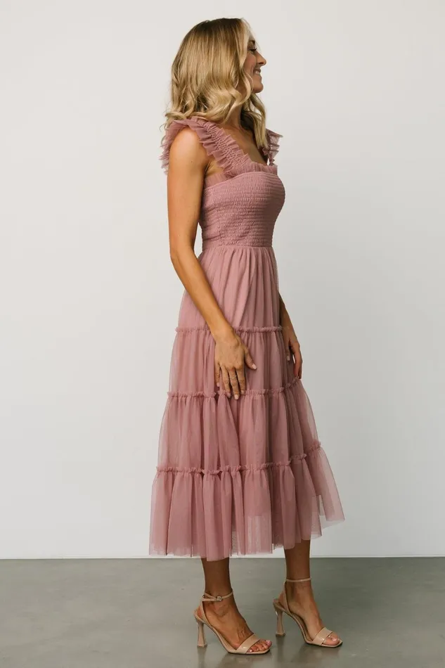 Women Tulle Styles Baltic Born Emma Smocked Tulle Dress Dusty Rose Women Tulle Styles Baltic Born Emma Smocked Tulle Dress Dusty Rose