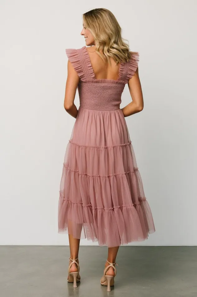 Women Tulle Styles Baltic Born Emma Smocked Tulle Dress Dusty Rose Women Tulle Styles Baltic Born Emma Smocked Tulle Dress Dusty Rose