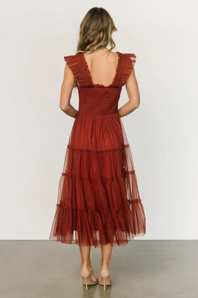 Women Tulle Styles Baltic Born Emma Smocked Tulle Dress Oxblood Women Tulle Styles Baltic Born Emma Smocked Tulle Dress Oxblood