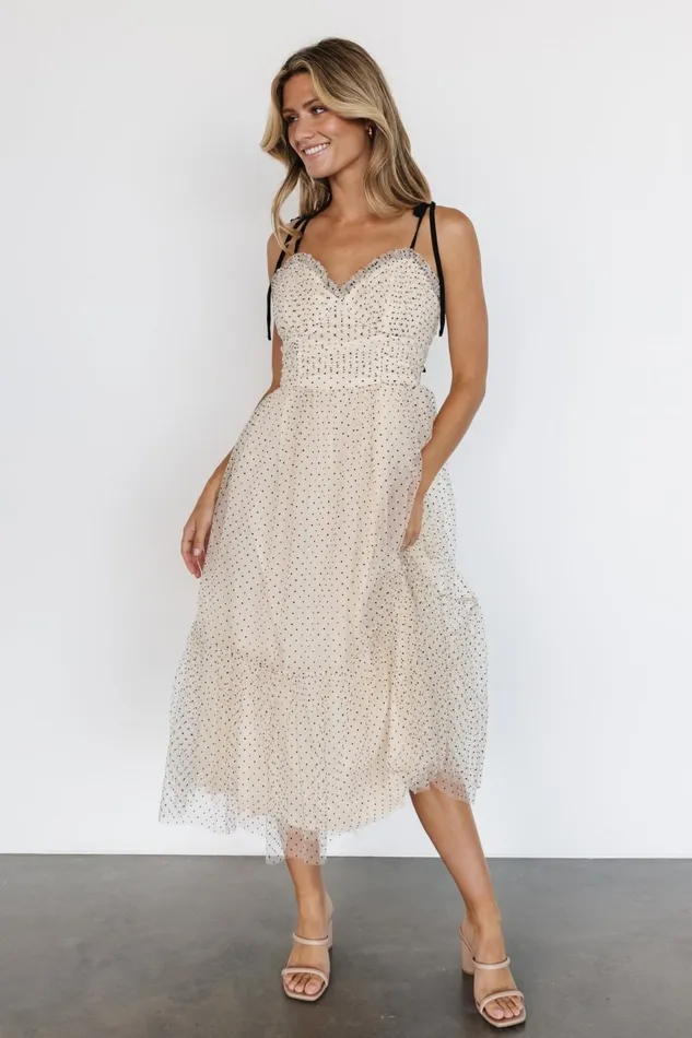 Women Tulle Styles Baltic Born Izzy Tulle Midi Dress Cream Black