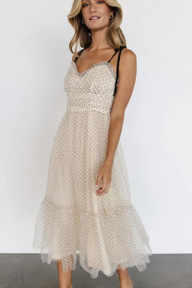 Women Tulle Styles Baltic Born Izzy Tulle Midi Dress Cream Black