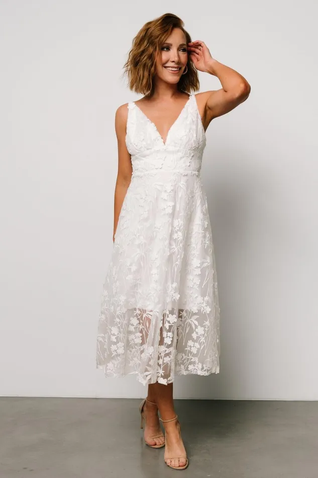 Women Tulle Styles Baltic Born Larissa Midi Dress Off White