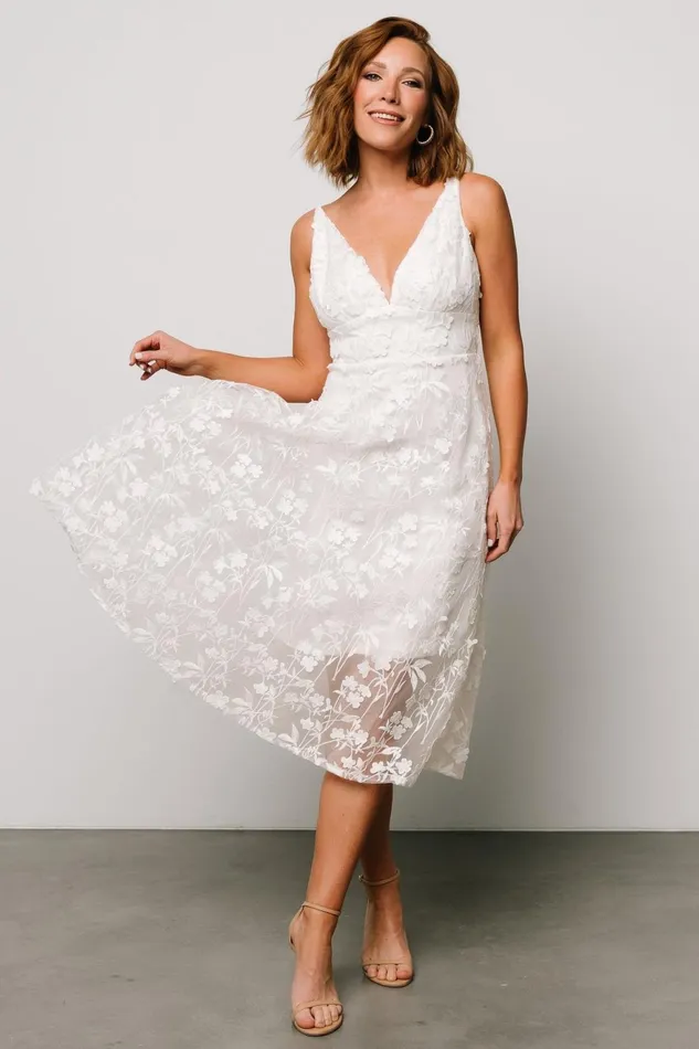 Women Tulle Styles Baltic Born Larissa Midi Dress Off White Women Tulle Styles Baltic Born Larissa Midi Dress Off White