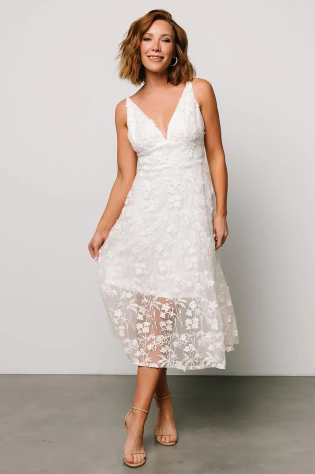 Women Tulle Styles Baltic Born Larissa Midi Dress Off White Women Tulle Styles Baltic Born Larissa Midi Dress Off White