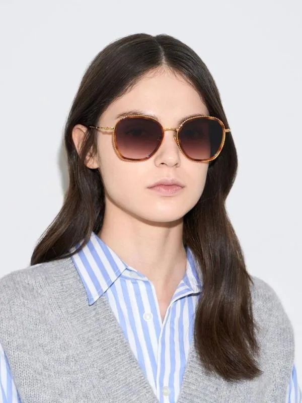 Women Twisted Metallic Butterfly Sunglasses 8211 T Shell CHARLES and KEITH Butterfly