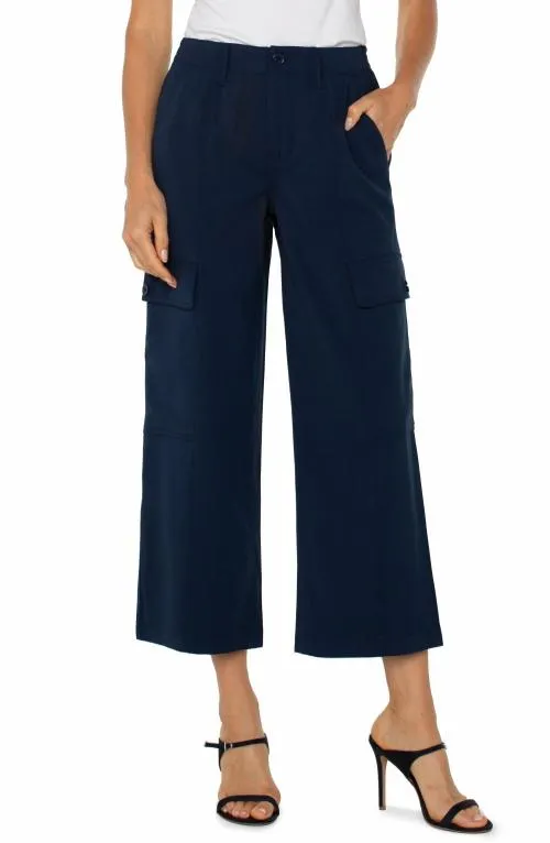 Women Utility Pants Liverpool Los Angeles Hirise Cargo Crop Straight Dark Navy Women Utility Pants Liverpool Los Angeles Hirise Cargo Crop Straight Dark Navy