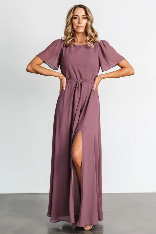 Women Wedding Guest Baltic Born Naomi Short Sleeve Maxi Dress Vintage Plum Women Wedding Guest Baltic Born Naomi Short Sleeve Maxi Dress Vintage Plum