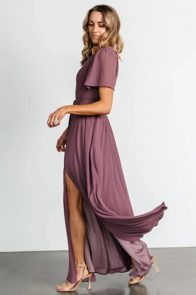 Women Wedding Guest Baltic Born Naomi Short Sleeve Maxi Dress Vintage Plum Women Wedding Guest Baltic Born Naomi Short Sleeve Maxi Dress Vintage Plum