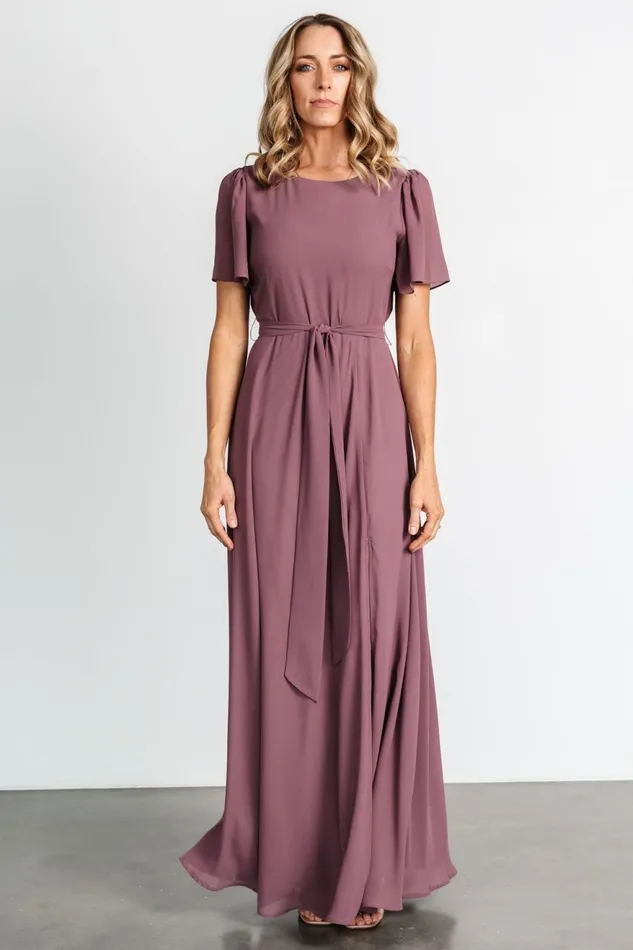 Women Wedding Guest Baltic Born Naomi Short Sleeve Maxi Dress Vintage Plum Women Wedding Guest Baltic Born Naomi Short Sleeve Maxi Dress Vintage Plum