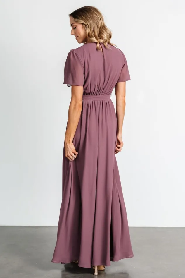 Women Wedding Guest Baltic Born Naomi Short Sleeve Maxi Dress Vintage Plum Women Wedding Guest Baltic Born Naomi Short Sleeve Maxi Dress Vintage Plum