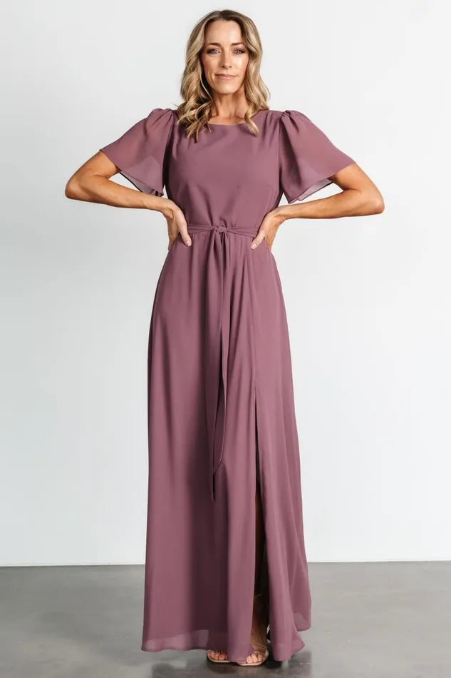 Women Wedding Guest Baltic Born Naomi Short Sleeve Maxi Dress Vintage Plum Women Wedding Guest Baltic Born Naomi Short Sleeve Maxi Dress Vintage Plum