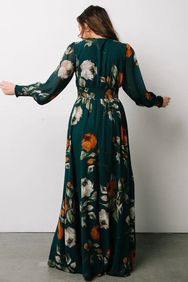 Women Wedding Guest Baltic Born Olivia Maxi Dress Deep Topaz Floral Women Wedding Guest Baltic Born Olivia Maxi Dress Deep Topaz Floral
