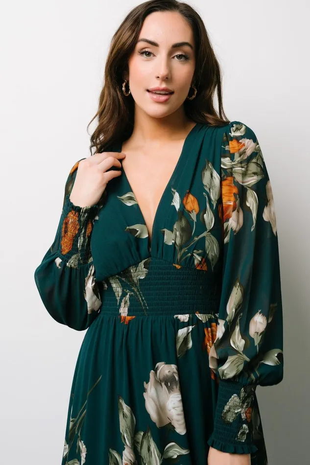 Women Wedding Guest Baltic Born Olivia Maxi Dress Deep Topaz Floral Women Wedding Guest Baltic Born Olivia Maxi Dress Deep Topaz Floral