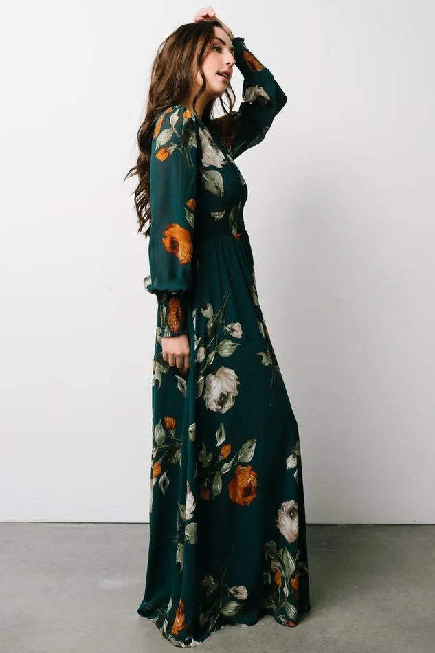 Women Wedding Guest Baltic Born Olivia Maxi Dress Deep Topaz Floral Women Wedding Guest Baltic Born Olivia Maxi Dress Deep Topaz Floral