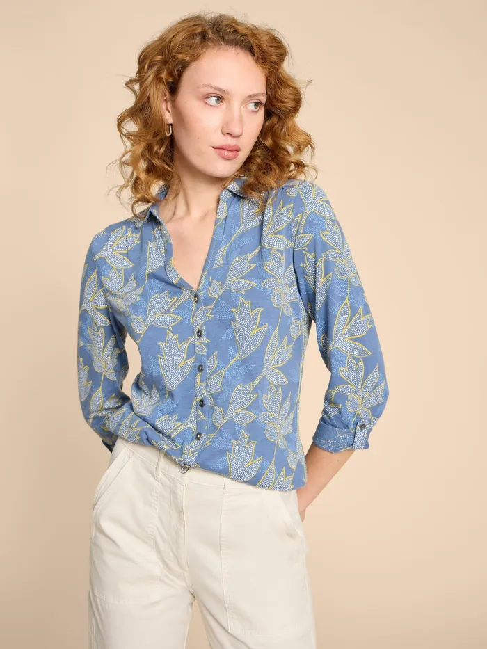 Women White Stuff Clothing ANNIE PRINTED COTTON SHIRT