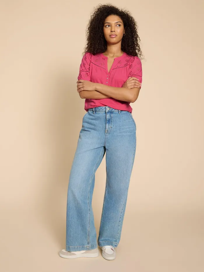 Women White Stuff Clothing BELLA BRODERIE MIX TOP Women White Stuff Clothing BELLA BRODERIE MIX TOP