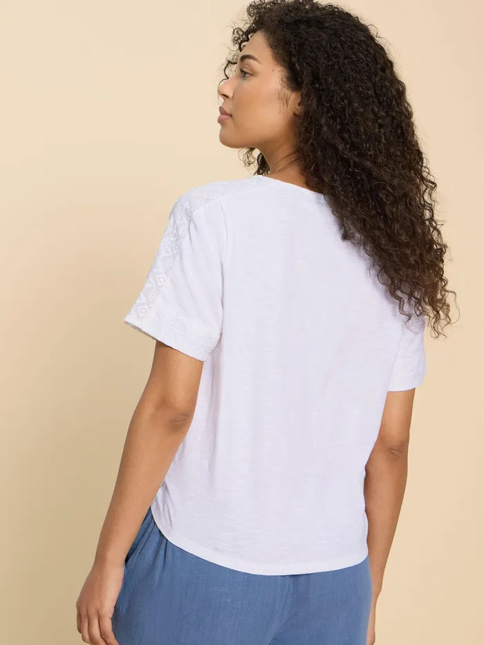 Women White Stuff Clothing EMBROIDERED TIE HEM TOP Women White Stuff Clothing EMBROIDERED TIE HEM TOP