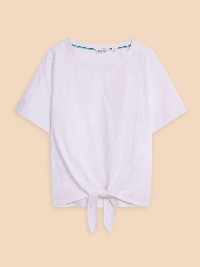Women White Stuff Clothing EMBROIDERED TIE HEM TOP Women White Stuff Clothing EMBROIDERED TIE HEM TOP