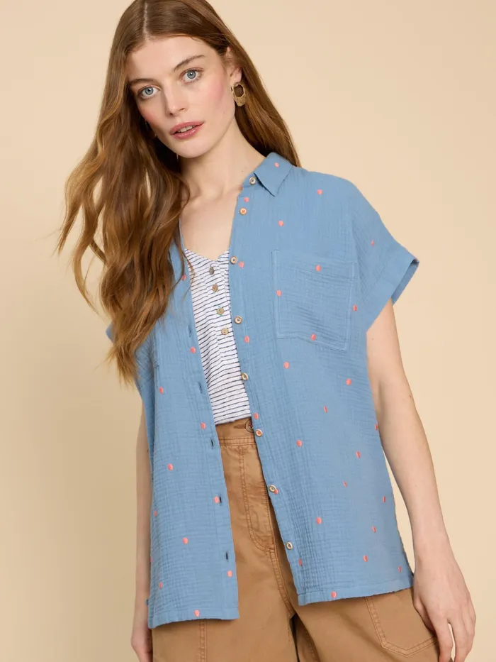 Women White Stuff Clothing Emma Double Cloth Shirt Women White Stuff Clothing Emma Double Cloth Shirt