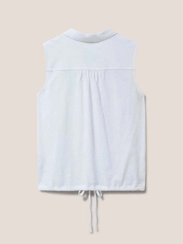 Women White Stuff Clothing Flowing Grasses Sleeveless Jersey Shirt Women White Stuff Clothing Flowing Grasses Sleeveless Jersey Shirt