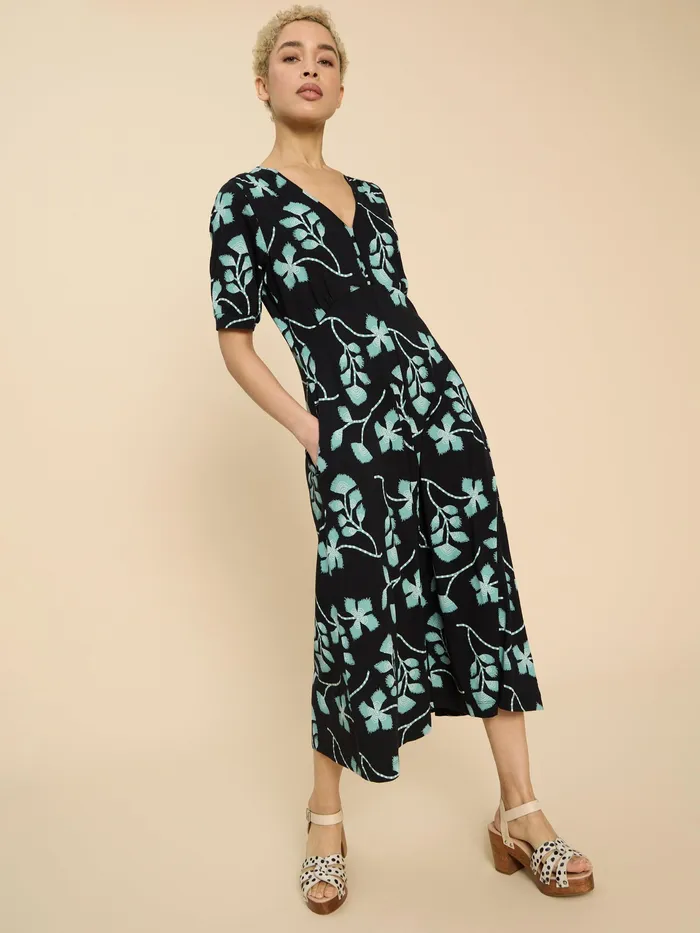 Women White Stuff Clothing Megan Printed Jersey Midi Dress