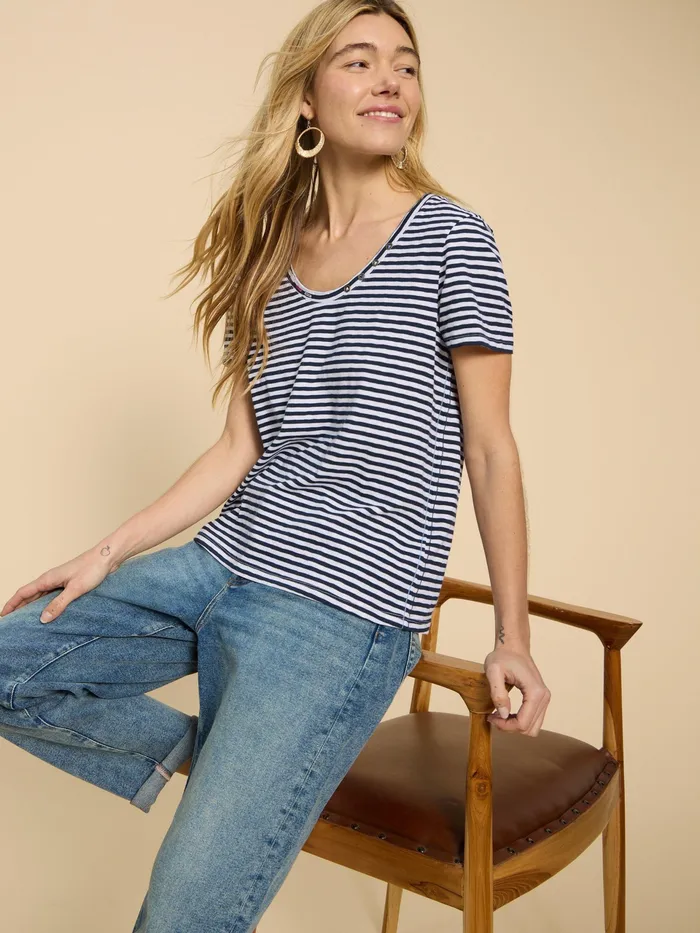 Women White Stuff Clothing NADIA SS SCOOP NECK TEE
