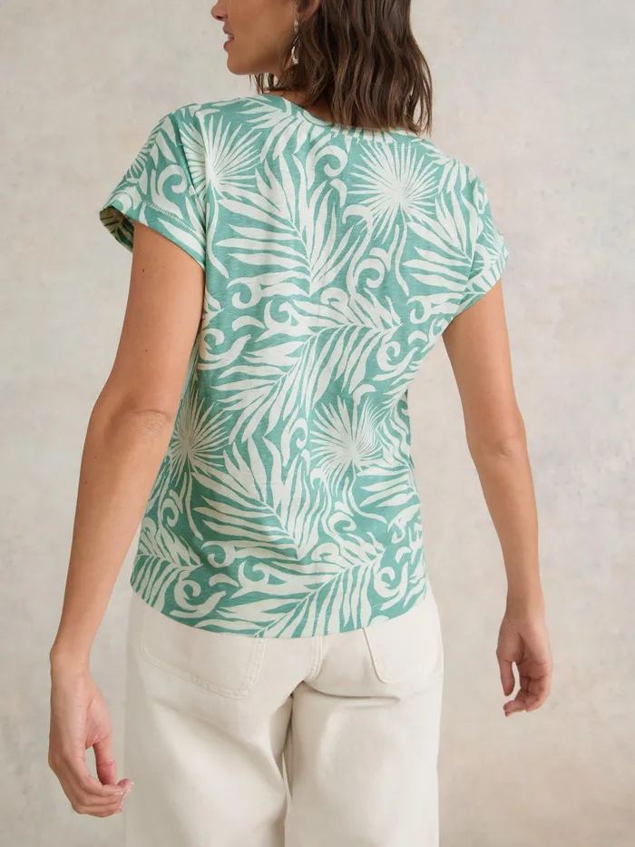 Women White Stuff Clothing NELLY NOTCH NECK COTTON TEE Women White Stuff Clothing NELLY NOTCH NECK COTTON TEE