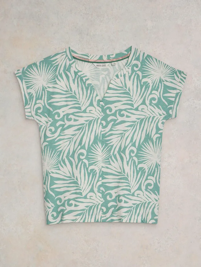 Women White Stuff Clothing NELLY NOTCH NECK COTTON TEE Women White Stuff Clothing NELLY NOTCH NECK COTTON TEE