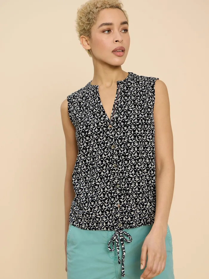 Women White Stuff Clothing TULIP PRINTED SLEEVELESS SHIRT