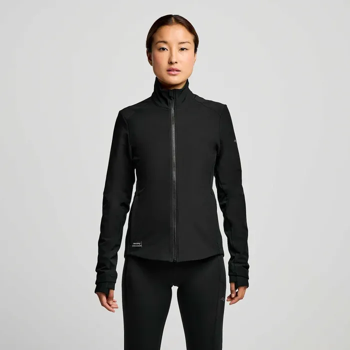 Women Women8217s Hurricane Soft Shell Jacket Black Tops Saucony