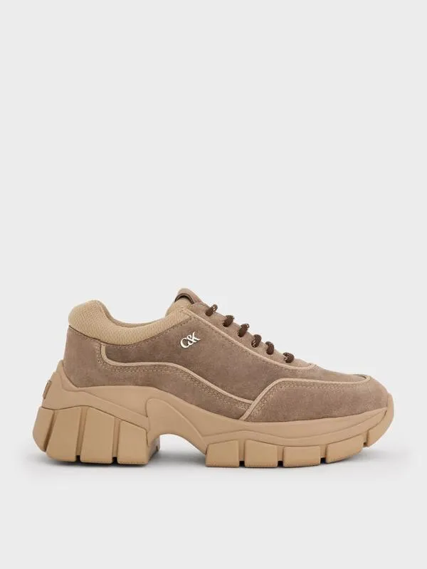Women Yunna Suede and Recycled Fabric Chunky Sneakers 8211 Taupe CHARLES and KEITH Sneakers Women Yunna Suede and Recycled Fabric Chunky Sneakers 8211 Taupe CHARLES and KEITH Sneakers