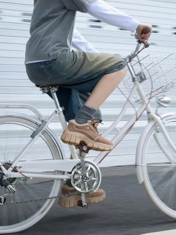 Women Yunna Suede and Recycled Fabric Chunky Sneakers 8211 Taupe CHARLES and KEITH Sneakers