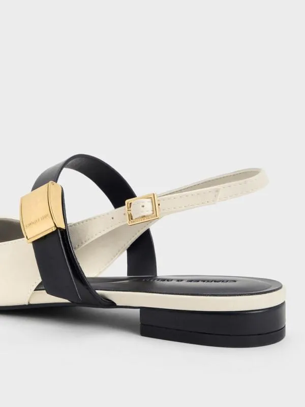 Women Yvette PointedToe Mary Jane Flats 8211 Chalk CHARLES and KEITH Ballet Flats