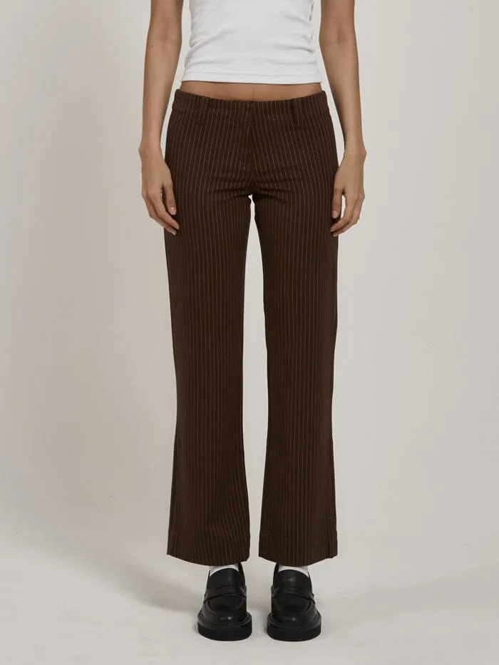 Womens Brit Pinstripe Pant Brown Thrills Pants