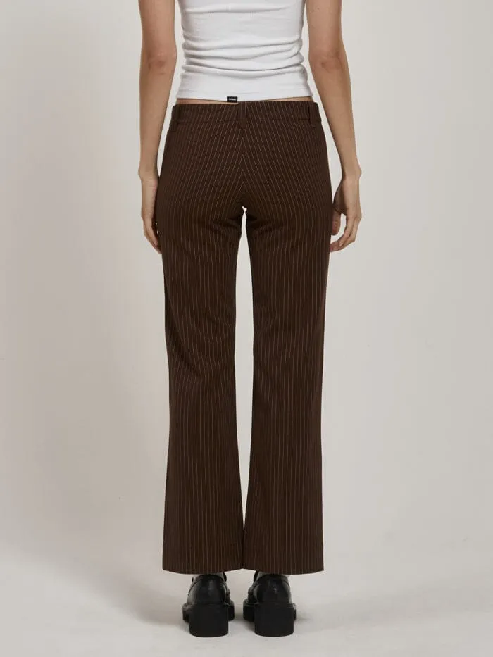 Womens Brit Pinstripe Pant Brown Thrills Pants