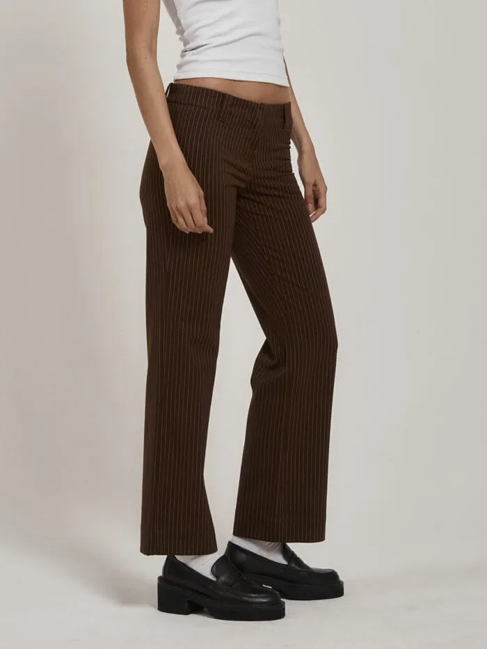 Womens Brit Pinstripe Pant Brown Thrills Pants