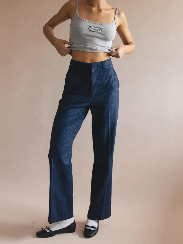 Womens Danny Pinstripe Pant Station Navy Thrills Pants