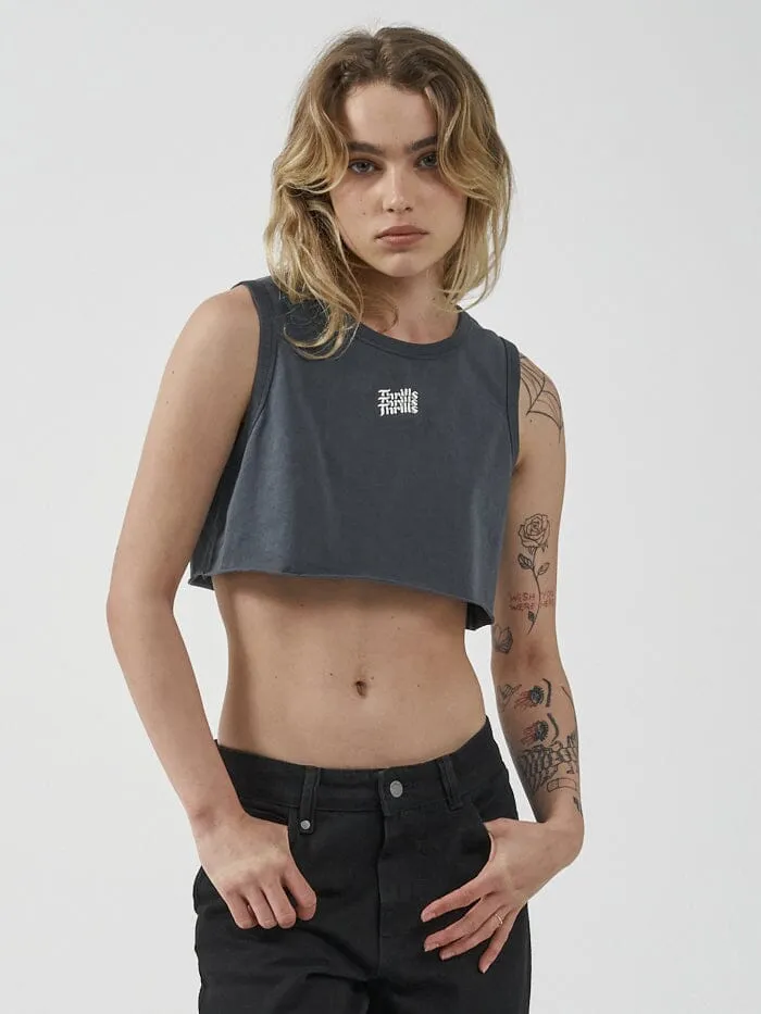 Womens Forever Super Crop Tank Petrol Thrills Tops and Tees