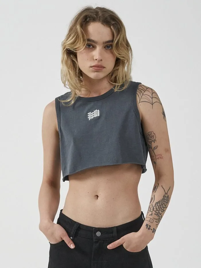 Womens Forever Super Crop Tank Petrol Thrills Tops and Tees