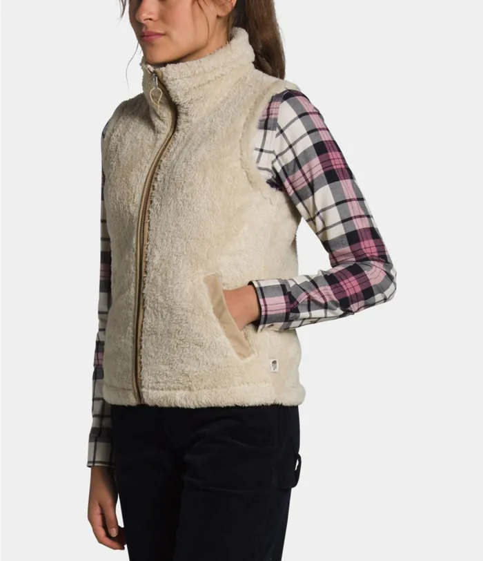 Womens Furry Fleece Vest Bleached Sandhawthorne Khaki The North Face Fleece