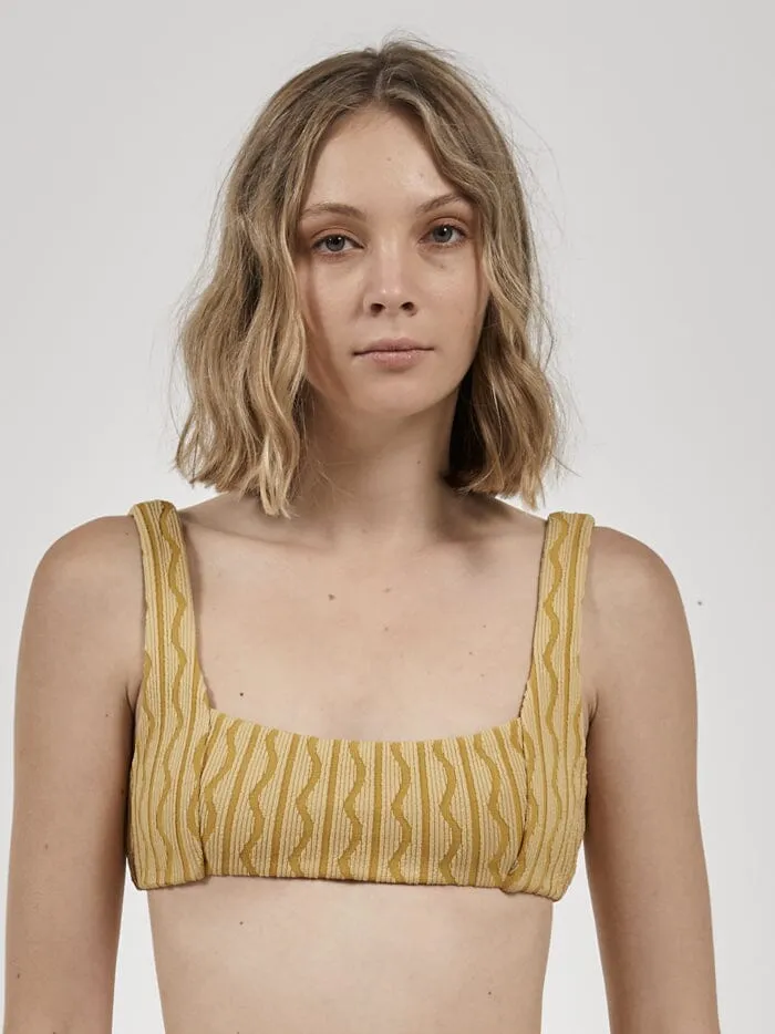 Womens Gravitation Parallel Bikini Top Mineral Yellow Thrills Swim