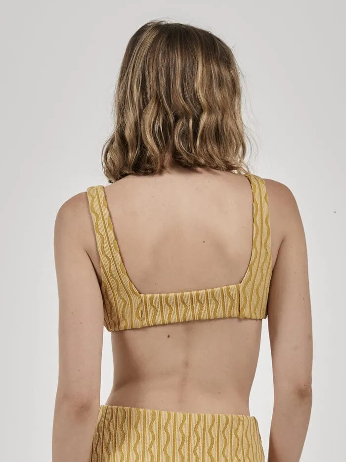Womens Gravitation Parallel Bikini Top Mineral Yellow Thrills Swim