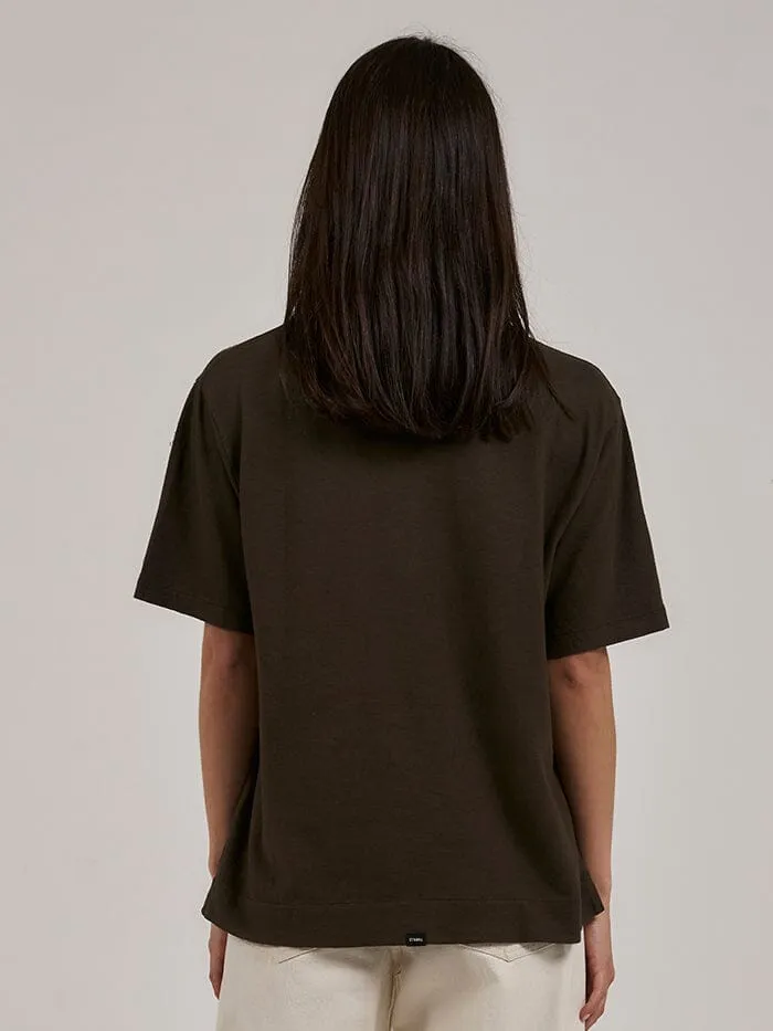 Womens Hemp Lightweight Box Fit Tee Tarmac Thrills Tops and Tees