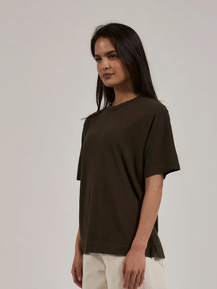 Womens Hemp Lightweight Box Fit Tee Tarmac Thrills Tops and Tees