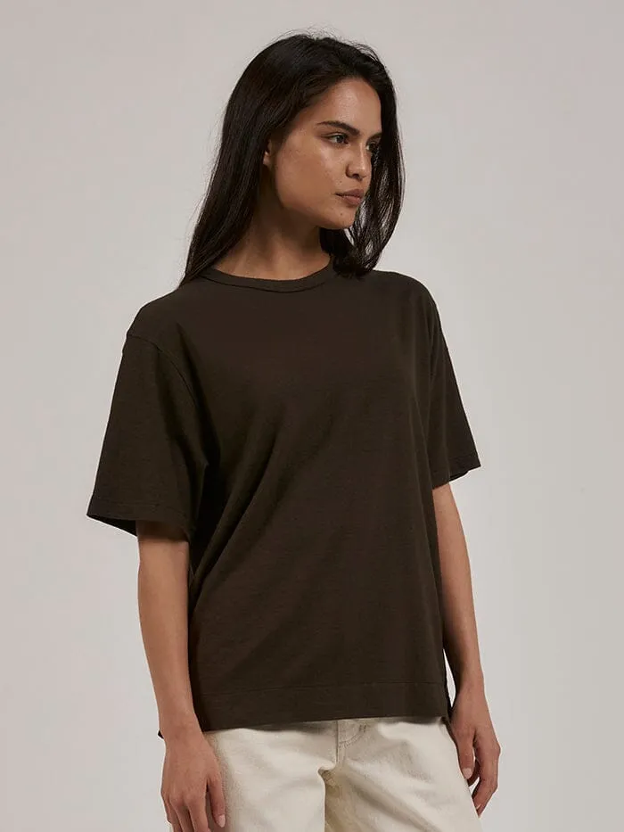 Womens Hemp Lightweight Box Fit Tee Tarmac Thrills Tops and Tees